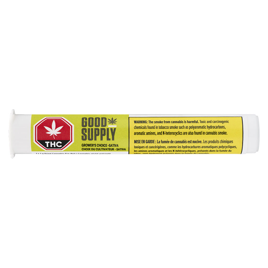 Grower's Choice Sativa Pre-roll - Good Supply - Grower's Choice Sativa Pre-Roll - 1x1g